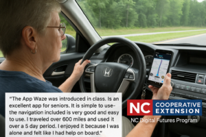 Cover photo for NC Digital Futures Participant Finds Confidence on the Road With Senior App Training